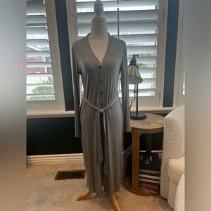 Banana Republic Gray Ribbed Button-Up Cardigan